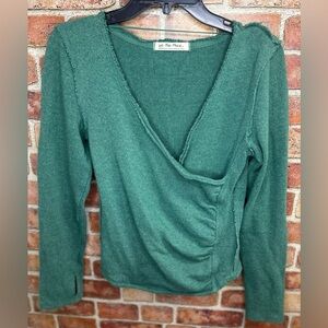 Free People Like A Boss Wrap Top Everglade Color Sz S